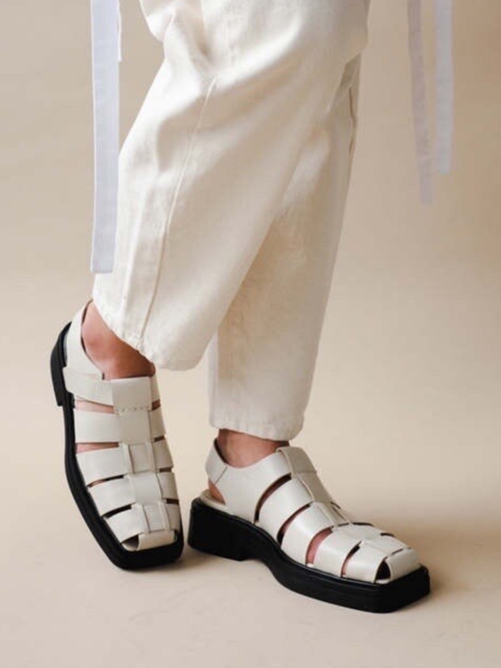 Vagabond Eyra Fisherman Sandals Off White Woven